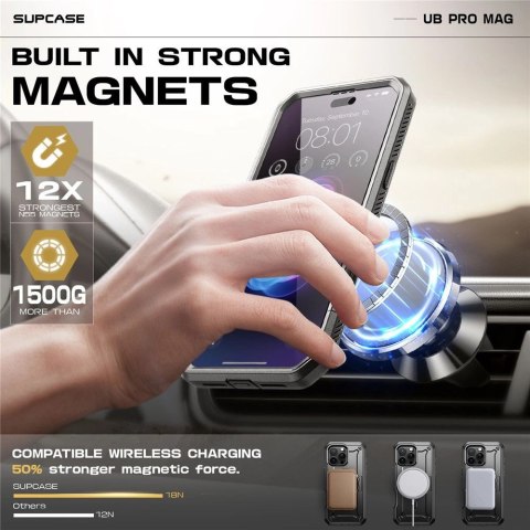 Etui Supcase UB Pro Mag MagSafe na iPhone 16 Pro - czarne Etui Supcase UB Pro Mag MagSafe na iPhone 16 Pro - czarne