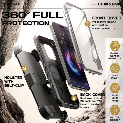 Etui Supcase UB Pro Mag MagSafe na iPhone 16 Pro - szare