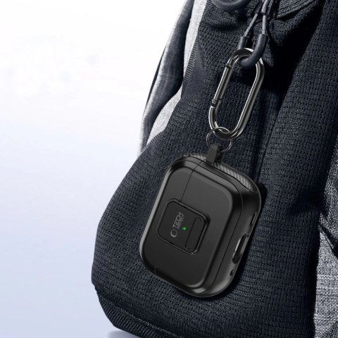 Etui Tech-Protect Defender Hook MagSafe z karabińczykiem na Apple AirPods Pro 1 / 2 - czarne
