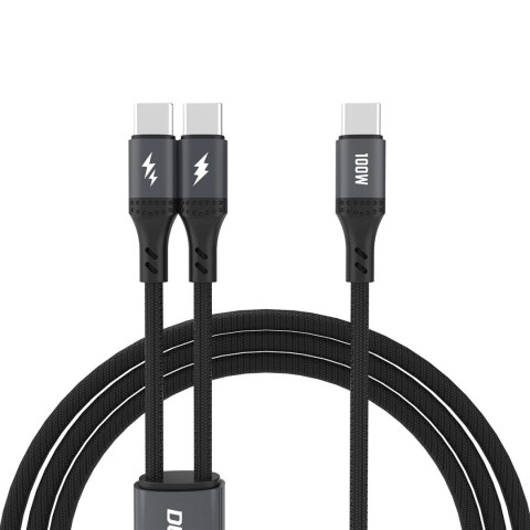 Kabel Dudao L3F 2w1 100W 1,2m 2 x USB-C - czarny Kabel Dudao L3F 2w1 100W 1,2m 2 x USB-C - czarny