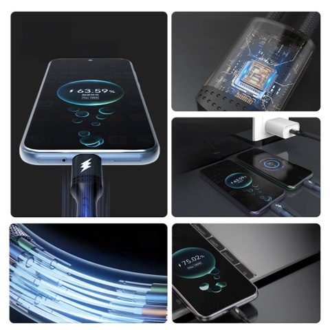 Kabel Dudao L3F 2w1 100W 1,2m 2 x USB-C - czarny Kabel Dudao L3F 2w1 100W 1,2m 2 x USB-C - czarny
