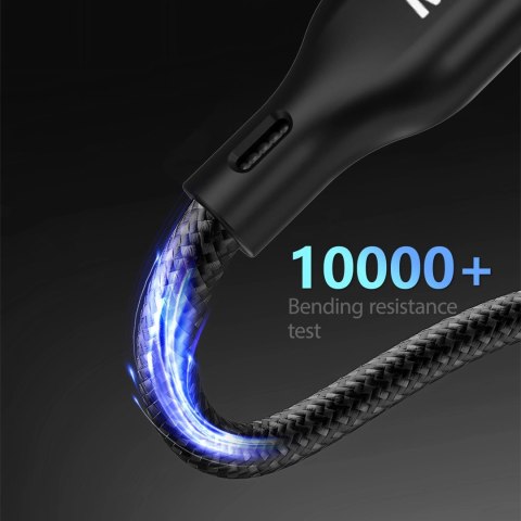 Kabel z ładowarką do Apple Watch Dudao A12Max+ PD 100W 3w1: USB-C Lightning 1,2m - czarny Kabel z ładowarką do Apple Watch Dudao A12Max+ PD 100W 3w1: USB-C Lightning 1,2m - czarny