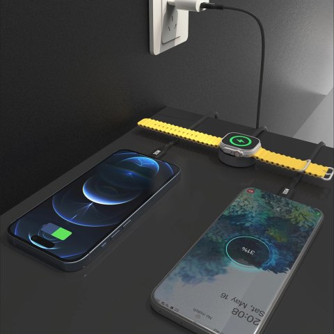 Kabel z ładowarką do Apple Watch Dudao A12Max+ PD 100W 3w1: USB-C Lightning 1,2m - czarny Kabel z ładowarką do Apple Watch Dudao A12Max+ PD 100W 3w1: USB-C Lightning 1,2m - czarny