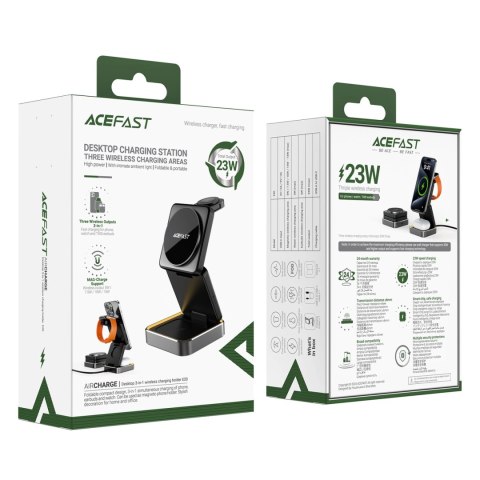 Ładowarka indukcyjna Acefast E20 3 w1 - czarna