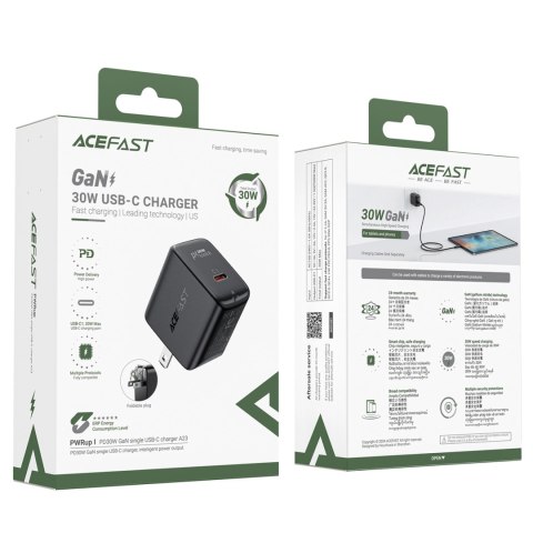 Ładowarka sieciowa Acefast A23 30W GaN USB-C US - czarna