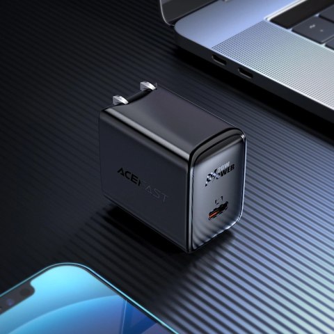 Ładowarka sieciowa Acefast A3 PD20W z USB-C z końcówką US - czarna Ładowarka sieciowa Acefast A3 PD20W z USB-C z końcówką US - czarna