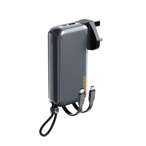 Ładowarka z powerbankiem Dudao K25 2in1 10000mAh z 3 wtyczkami - szara Ładowarka z powerbankiem Dudao K25 2in1 10000mAh z 3 wtyczkami - szara