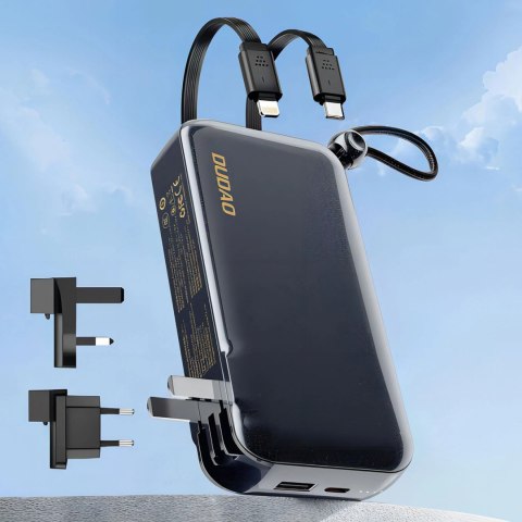 Ładowarka z powerbankiem Dudao K25 2in1 10000mAh z 3 wtyczkami - szara Ładowarka z powerbankiem Dudao K25 2in1 10000mAh z 3 wtyczkami - szara