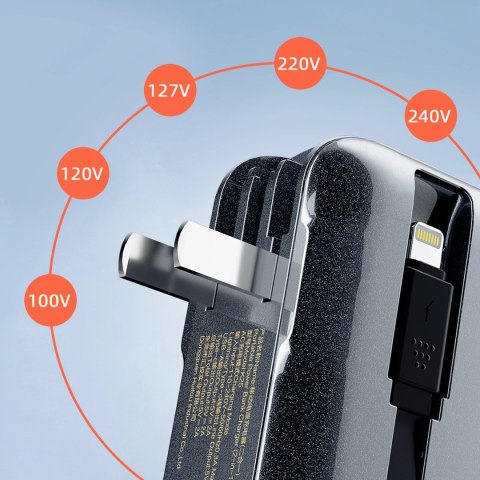 Ładowarka z powerbankiem Dudao K25 2in1 10000mAh z 3 wtyczkami - szara Ładowarka z powerbankiem Dudao K25 2in1 10000mAh z 3 wtyczkami - szara