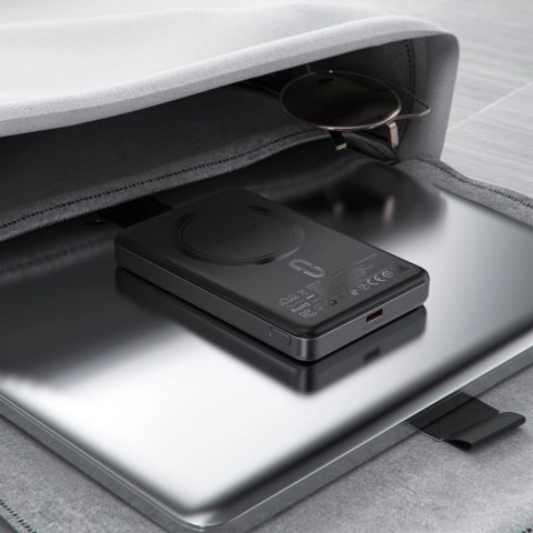 Powerbank Acefast M12-10000 PD20W ultra-cienki, zgodny z MagSafe - czarny Powerbank Acefast M12-10000 PD20W ultra-cienki, zgodny z MagSafe - czarny