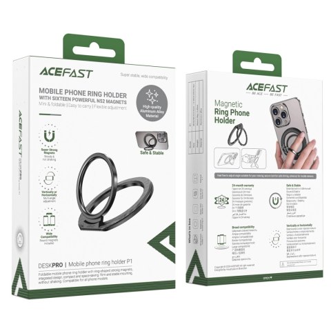 Ring uchwyt z podstawką Acefast P1 - czarny