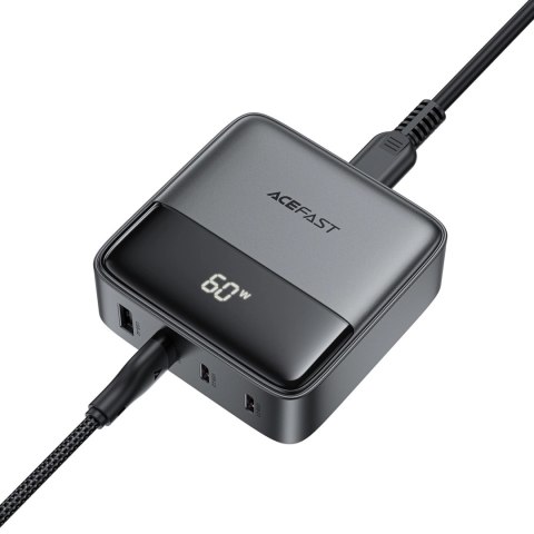 Stacja ładująca Acefast Z6 PD65W GaN (2 x USB-C + 2 x USB-A) z końcówką US - czarna Stacja ładująca Acefast Z6 PD65W GaN (2 x USB-C + 2 x USB-A) z końcówką US - czarna