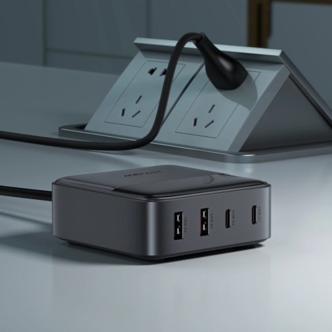Stacja ładująca Acefast Z6 PD65W GaN (2 x USB-C + 2 x USB-A) z końcówką US - czarna Stacja ładująca Acefast Z6 PD65W GaN (2 x USB-C + 2 x USB-A) z końcówką US - czarna