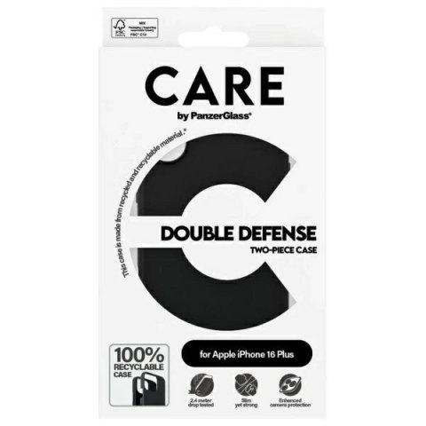 Etui CARE by PanzerGlass Feature Double Defense Case na iPhone 16 Plus - czarne Etui CARE by PanzerGlass Feature Double Defense Case na iPhone 16 Plus - czarne