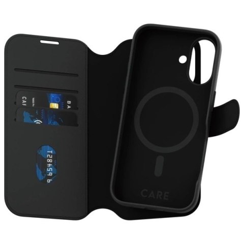 Etui CARE by PanzerGlass Feature Tango 2in1 Wallet MagSafe na iPhone 16 - czarne