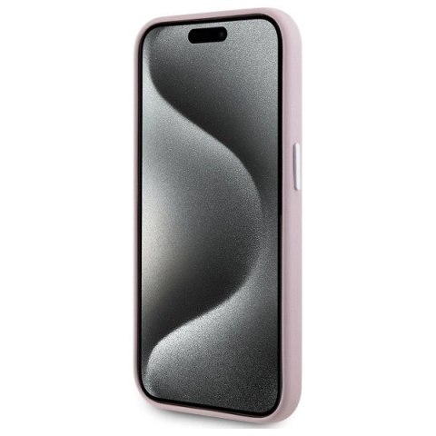 Etui Karl Lagerfeld FW Metal Plate MagSafe na iPhone 15 Pro Max - różowe Etui Karl Lagerfeld FW Metal Plate MagSafe na iPhone 15 Pro Max - różowe