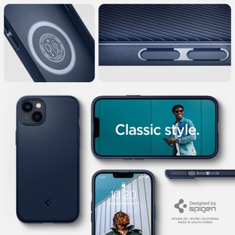 Etui Spigen Mag Armor na iPhone 14 Plus - niebieskie Etui Spigen Mag Armor na iPhone 14 Plus - niebieskie