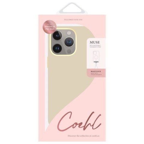 Etui UNIQ Coehl Muse Magnetic Charging na iPhone 16 Pro Max - beżowe Etui UNIQ Coehl Muse Magnetic Charging na iPhone 16 Pro Max - beżowe
