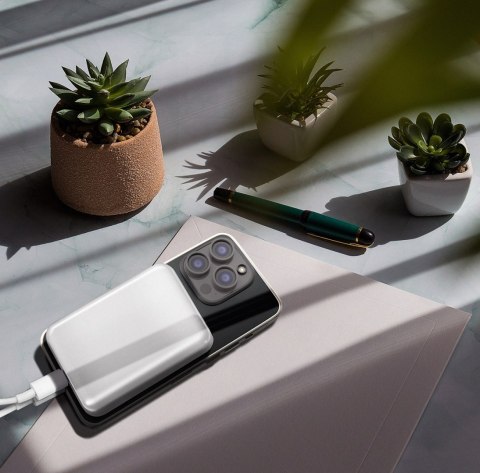 Powerbank magnetyczny Wozinsky WRW349YWS 10 000 mAh - biały