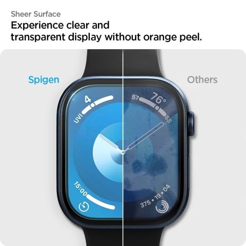 Szkło hybrydowe Spigen Elite Shield "EZ FIT" 2-PACK na Apple Watch 10 (42 MM) - przezroczyste Szkło hybrydowe Spigen Elite Shield "EZ FIT" 2-PACK na Apple Watch 10 (42 MM) - przezroczyste