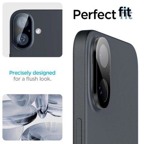 Szkło na aparat Spigen Optik GLAS.TR Camera Protector 2-PACK na iPhone 16 / 16 PLUS - czarne