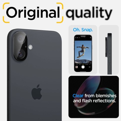 Szkło na aparat Spigen Optik GLAS.TR Camera Protector 2-PACK na iPhone 16 / 16 PLUS - czarne