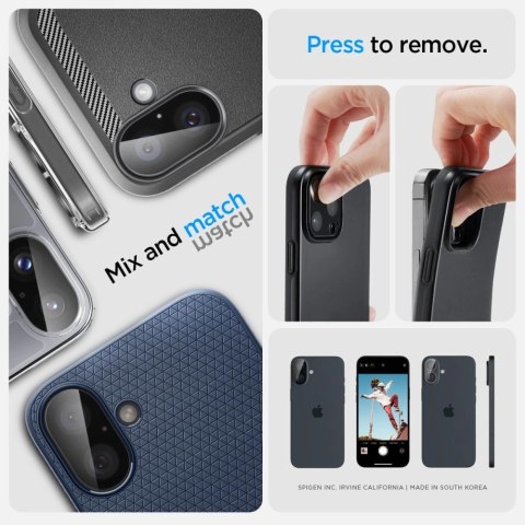 Szkło na aparat Spigen Optik GLAS.TR Camera Protector 2-PACK na iPhone 16 / 16 PLUS - czarne