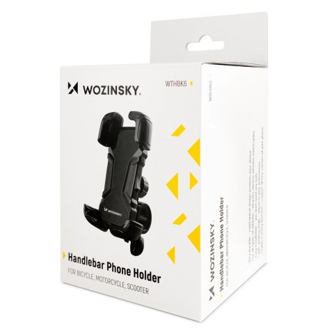 Wozinsky mocny uchwyt na telefon na kierownicę roweru, motocykla, hulajnogi czarny (WBHBK6) Wozinsky mocny uchwyt na telefon na kierownicę roweru, motocykla, hulajnogi czarny (WBHBK6)