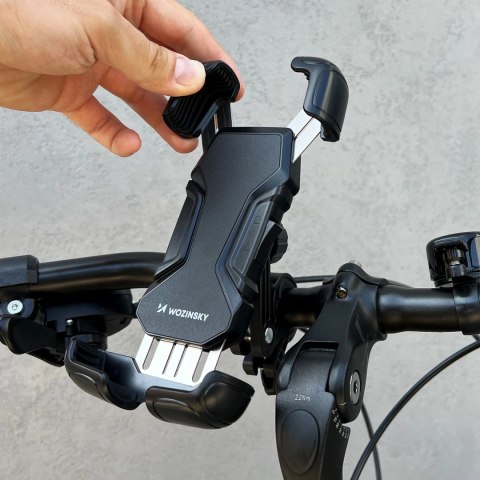 Wozinsky mocny uchwyt na telefon na kierownicę roweru, motocykla, hulajnogi czarny (WBHBK6) Wozinsky mocny uchwyt na telefon na kierownicę roweru, motocykla, hulajnogi czarny (WBHBK6)