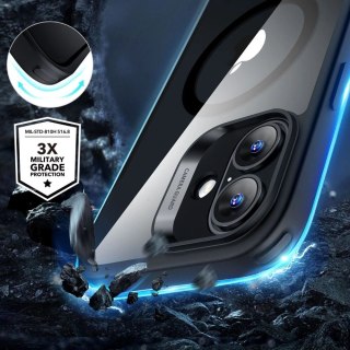 Zestaw etui ESR Classic Hybrid Halolock MagSafe + Szkło hartowane na iPhone 16 - przezroczyste z czarną ramką
