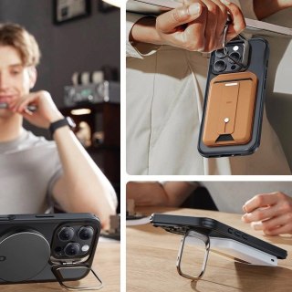Zestaw etui ESR Classic Hybrid Kickstand Halolock MagSafe + Szkło hartowane na iPhone 16 Pro - czarne