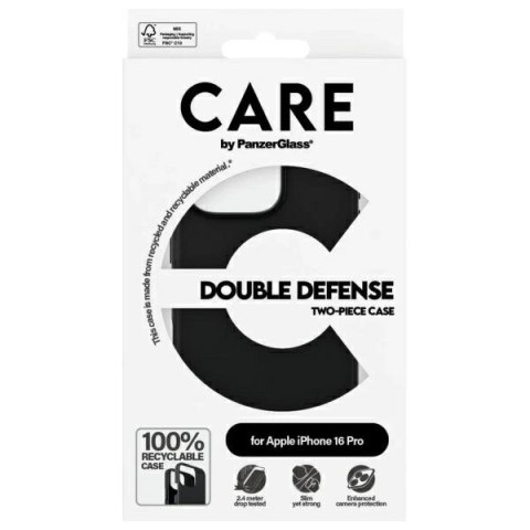 Etui CARE by PanzerGlass Feature Double Defense Case na iPhone 16 Pro - czarne Etui CARE by PanzerGlass Feature Double Defense Case na iPhone 16 Pro - czarne