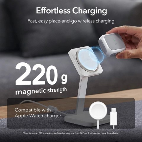 Etui ESR Orbit Halolock MagSafe na Apple AirPods 4 - białe Etui ESR Orbit Halolock MagSafe na Apple AirPods 4 - białe