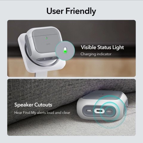 Etui ESR Orbit Halolock MagSafe na Apple AirPods 4 - białe Etui ESR Orbit Halolock MagSafe na Apple AirPods 4 - białe
