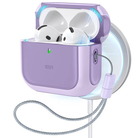 Etui ESR Orbit Halolock MagSafe na Apple AirPods 4 - fioletowe