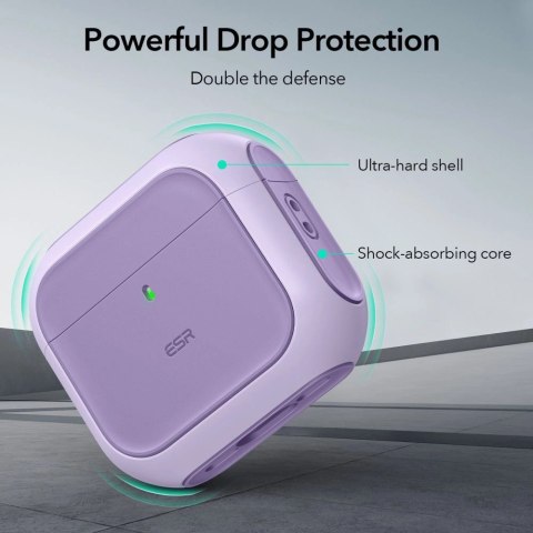 Etui ESR Orbit Halolock MagSafe na Apple AirPods 4 - fioletowe