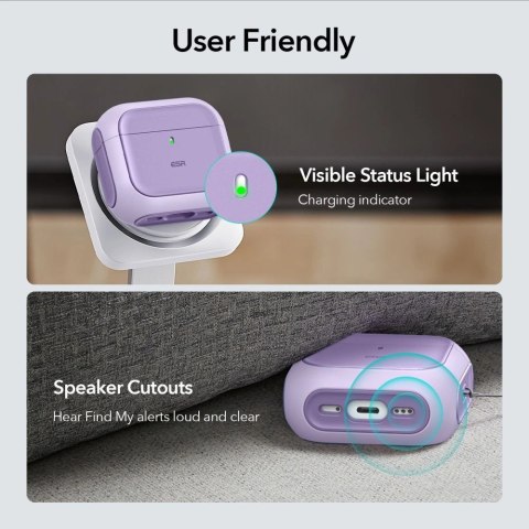 Etui ESR Orbit Halolock MagSafe na Apple AirPods 4 - fioletowe