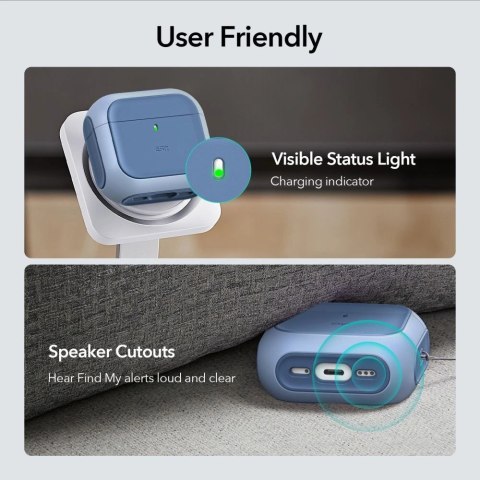 Etui ESR Orbit Halolock MagSafe na Apple AirPods 4 - niebieskie Etui ESR Orbit Halolock MagSafe na Apple AirPods 4 - niebieskie
