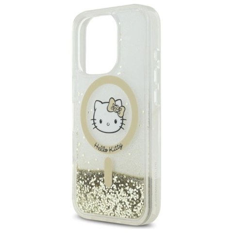 Etui Hello Kitty Liquid Glitter Fever MagSafe na iPhone 16 Pro Max - złote Etui Hello Kitty Liquid Glitter Fever MagSafe na iPhone 16 Pro Max - złote