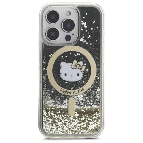 Etui Hello Kitty Liquid Glitter Fever MagSafe na iPhone 16 Pro Max - złote Etui Hello Kitty Liquid Glitter Fever MagSafe na iPhone 16 Pro Max - złote