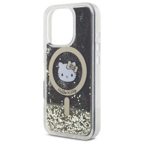 Etui Hello Kitty Liquid Glitter Fever MagSafe na iPhone 16 Pro Max - złote Etui Hello Kitty Liquid Glitter Fever MagSafe na iPhone 16 Pro Max - złote