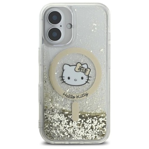 Etui Hello Kitty Liquid Glitter Fever MagSafe na iPhone 16 - złote Etui Hello Kitty Liquid Glitter Fever MagSafe na iPhone 16 - złote
