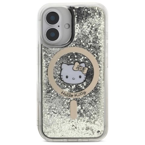 Etui Hello Kitty Liquid Glitter Fever MagSafe na iPhone 16 - złote Etui Hello Kitty Liquid Glitter Fever MagSafe na iPhone 16 - złote