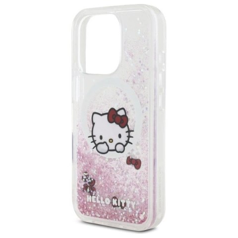 Etui Hello Kitty Liquid Glitter Sweet Kitty Bows MagSafe na iPhone 16 Pro Max - białe Etui Hello Kitty Liquid Glitter Sweet Kitty Bows MagSafe na iPhone 16 Pro Max - białe