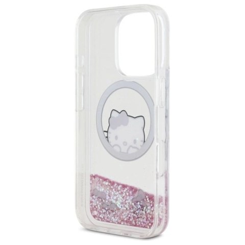 Etui Hello Kitty Liquid Glitter Sweet Kitty Bows MagSafe na iPhone 16 Pro Max - białe Etui Hello Kitty Liquid Glitter Sweet Kitty Bows MagSafe na iPhone 16 Pro Max - białe