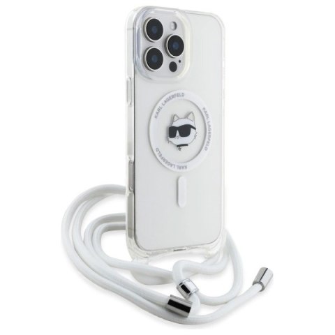 Etui Karl Lagerfeld IML Choupette Head & Cord Magsafe na iPhone 16 Pro Max - przezroczyste
