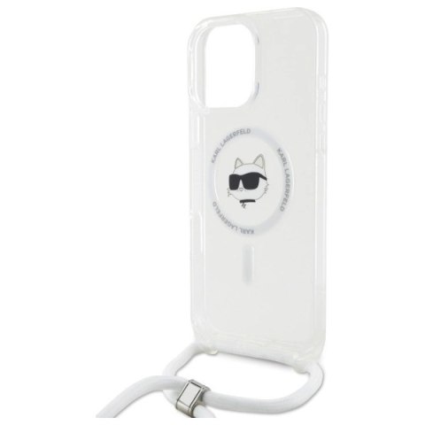 Etui Karl Lagerfeld IML Choupette Head & Cord Magsafe na iPhone 16 Pro Max - przezroczyste