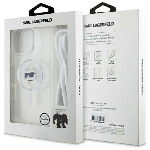 Etui Karl Lagerfeld IML Choupette Head & Cord Magsafe na iPhone 16 Pro Max - przezroczyste