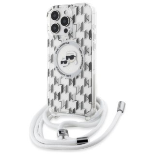 Etui Karl Lagerfeld IML Crossbody Monogram Karl & Choupette Head MagSafe na iPhone 16 Pro Max - przezroczyste