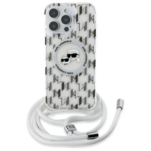 Etui Karl Lagerfeld IML Crossbody Monogram Karl & Choupette Head MagSafe na iPhone 16 Pro Max - przezroczyste